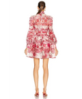 Zimmermann Wavelength Spliced Mini Dress Pink - 10 / Multi - Dresses