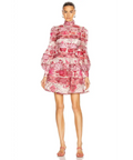 Zimmermann Wavelength Spliced Mini Dress Pink - 10 / Multi - Dresses