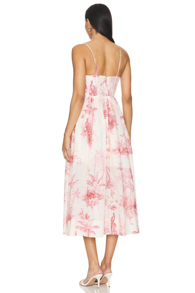 Zimmermann Waverly Corset Midi Dress - 8 / Print - Dresses