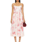 zimmermann waverly pleated floral-print cotton bustier midi dress Zimmermann Waverly Corset Midi Dress