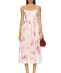 Zimmermann Waverly Corset Midi Dress in Pink Palm Size 2 / AU 12 - 12 / Print - Dresses