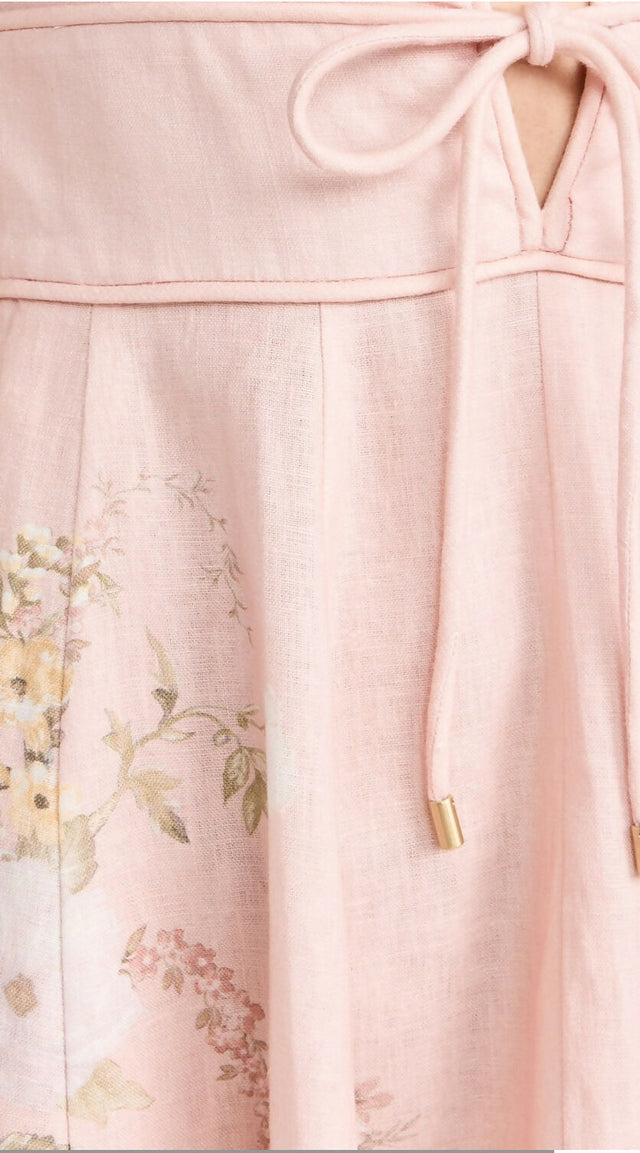 waverly plunge midi dress Zimmermann Waverly Plunge Floral Pink Midi Dress Size 2 (10-12)