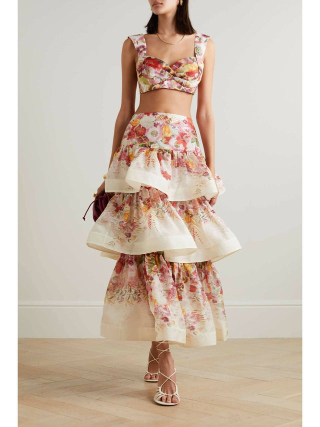 Zimmermann - Zimmermann Wonderland Bralette & Tiered Skirt