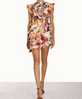 Zimmermann - Zimmermann Wonderland Frill Mini Dress in Spliced Multi Floral