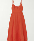 Zimmermann Wonderland Picnic Linen Midi Dress Red - Dresses