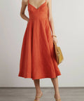 Zimmermann Wonderland Picnic Linen Midi Dress Red - Dresses