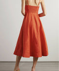 Zimmermann Wonderland Picnic Linen Midi Dress Red - Dresses