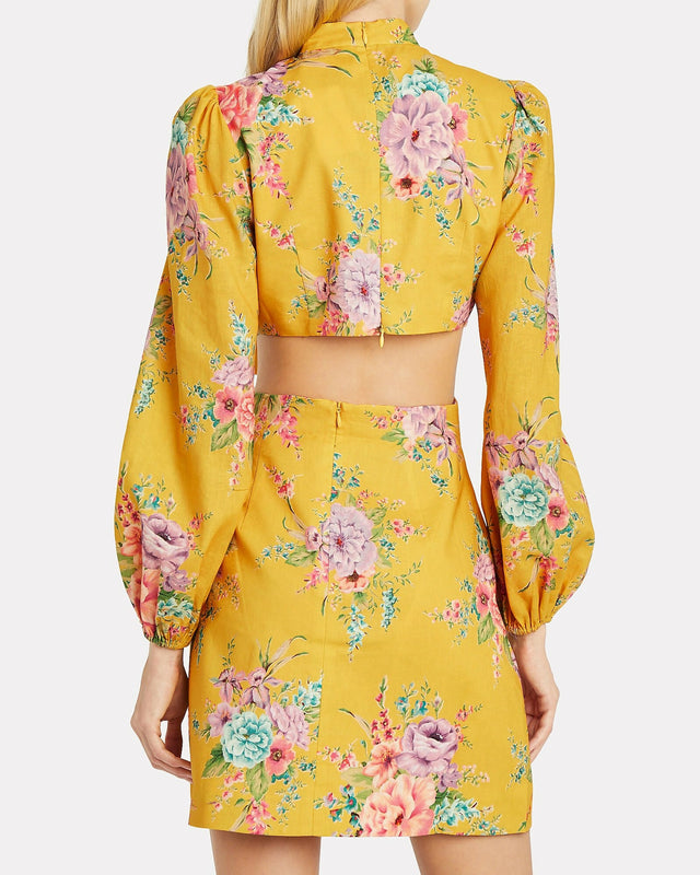 Zimmermann Zinnia Bow Cutout Dress Yellow - Dresses