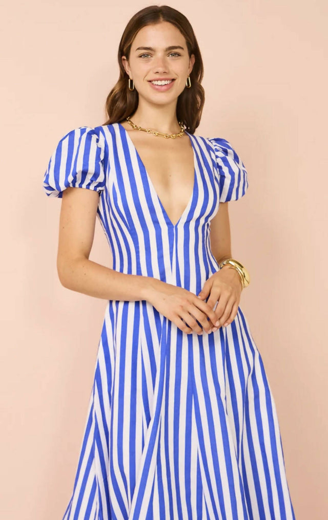 By Nicola By Nicola S/S Wavy Maxi Dress In Stripe