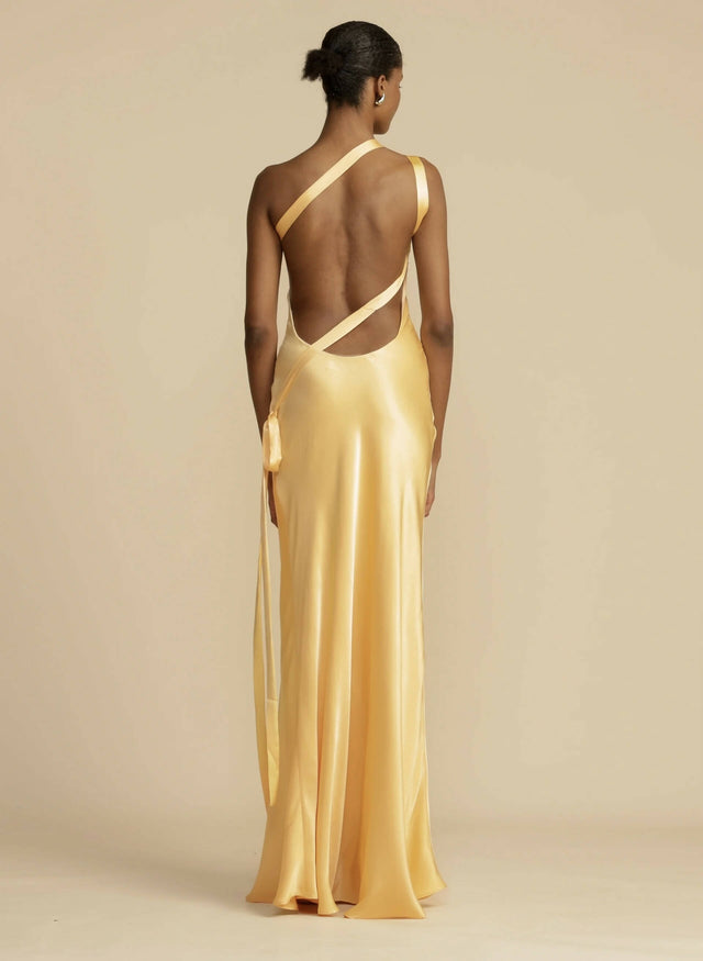 Arcina Ori Monique Gown in Yellow Satin