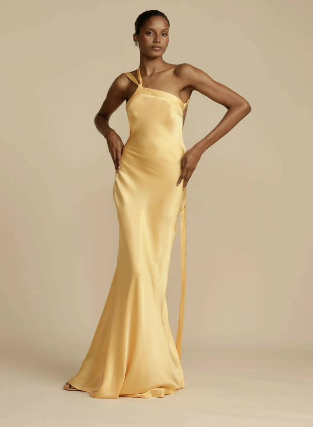 Arcina Ori Monique Gown in Yellow Satin