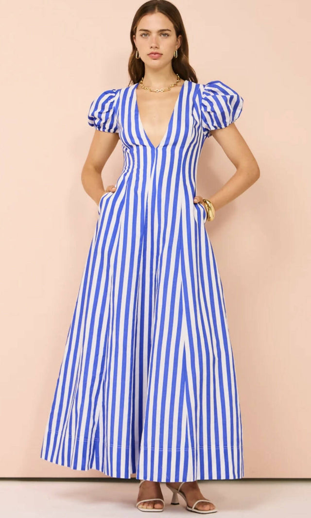 By Nicola By Nicola S/S Wavy Maxi Dress In Stripe