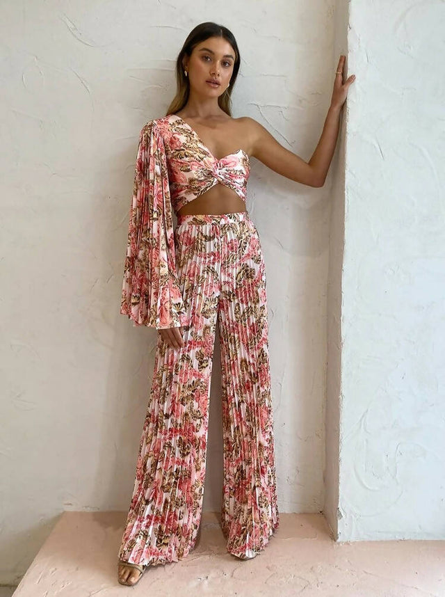 Significant Other Simone Top and Pants Set in Pink Sangria Floral