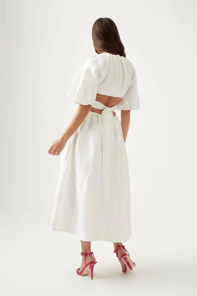 AJE - Aje Mimosa Cut Out Midi Dress White