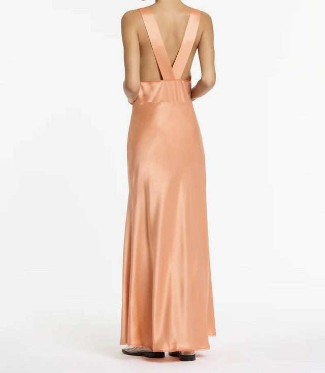 Sir The Label Aries Cut Out Gown in Peach