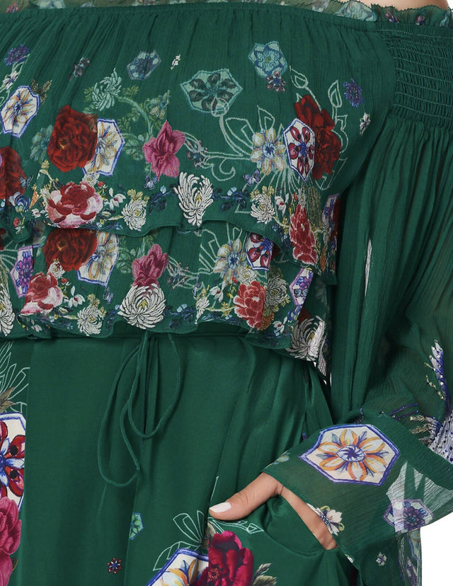 Camilla Tiered Ruffle Dress - Emeralds Orbit