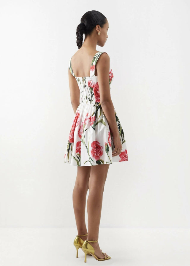 Dolce & Gabbana - Dolce & Gabbana Short Carnation - Print Poplin Dress