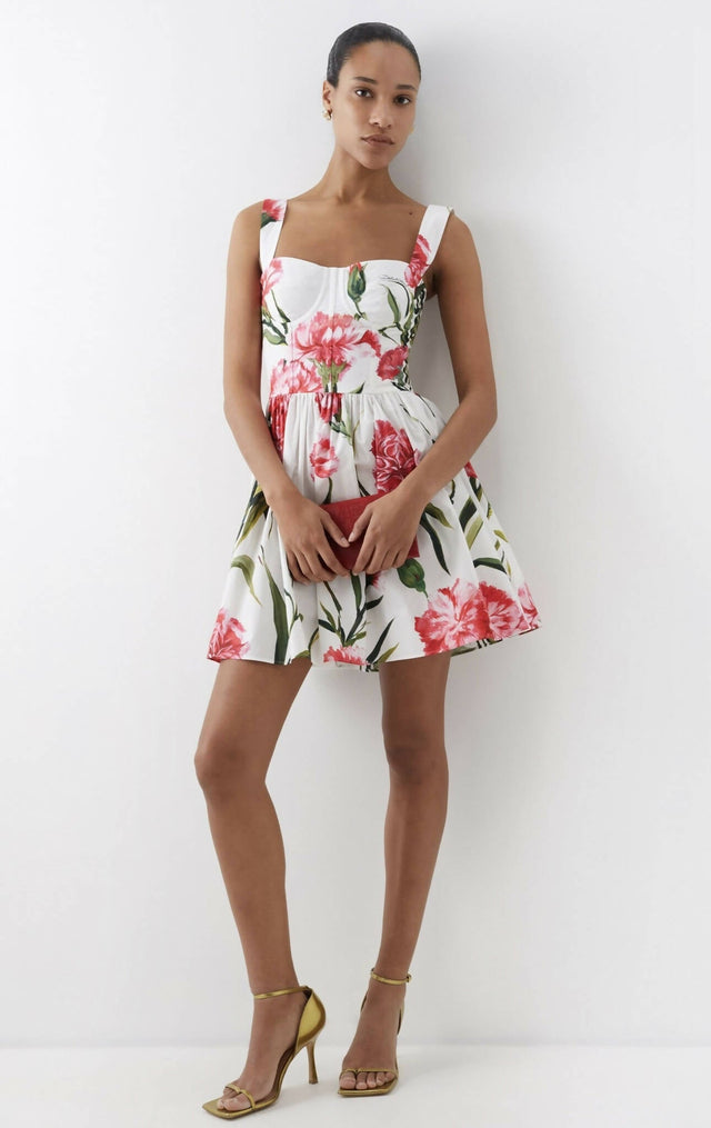 Dolce & Gabbana - Dolce & Gabbana Short Carnation - Print Poplin Dress