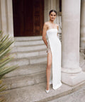 Galia Lahav Carmen column side slit silk dress - Passion For Fashion 