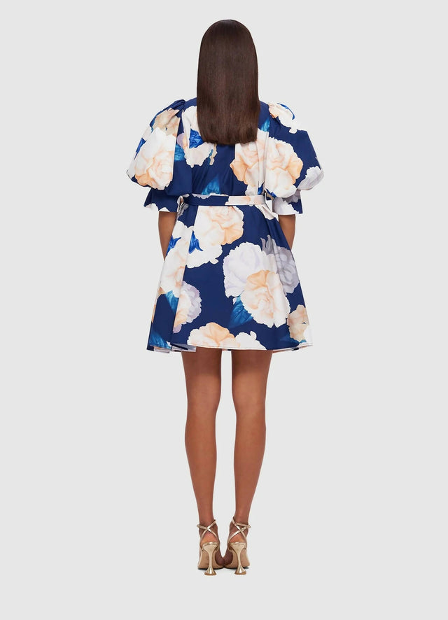 Leo Lin Eli Mini Dress - Rosebud Print in Navy