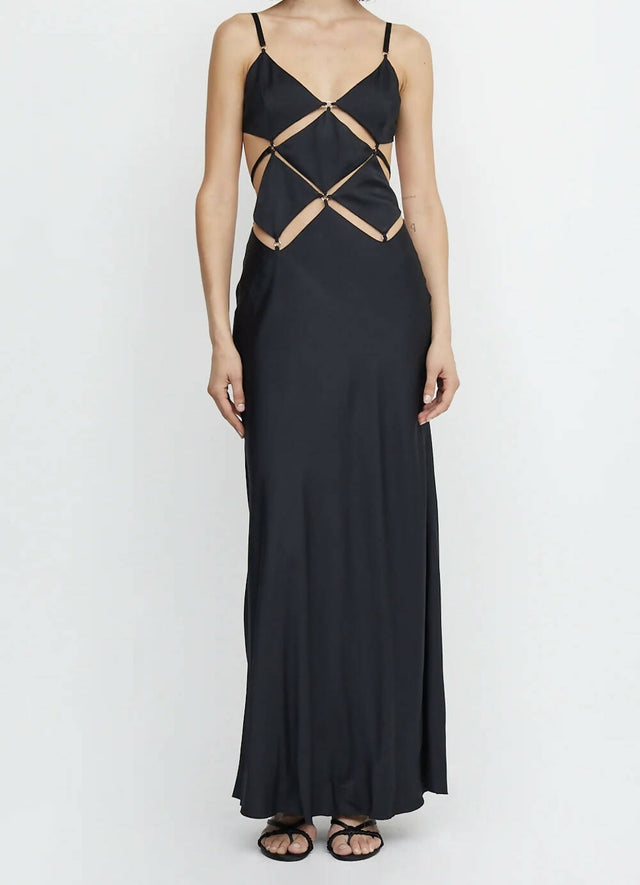 Bec & Bridge Diamond Days Strap Maxi Dress in Black