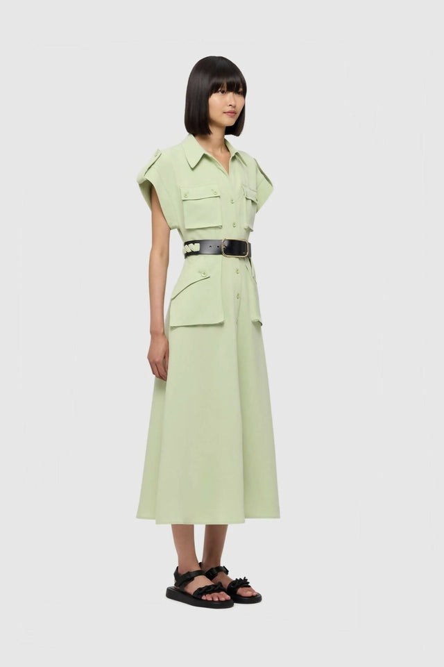 Leo Lin - Leo Lin Audrey Pocket Shirt Midi Dress