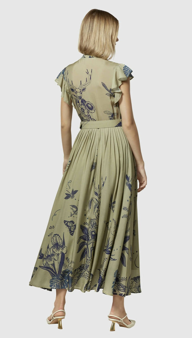 Leo Lin - Leo Lin Bloom Silk Chiffon Midi Dress