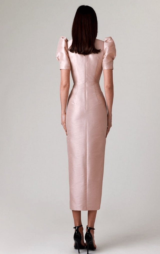 LN Family - LN Family Fitted Dress in Champagne Colour