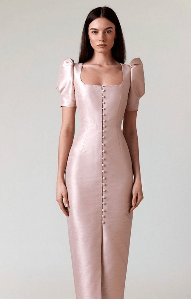 LN Family - LN Family Fitted Dress in Champagne Colour