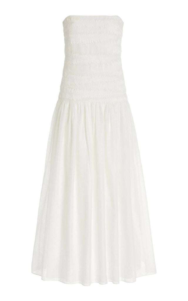 Sir The Label Xanthe Linen Midi Dress in White