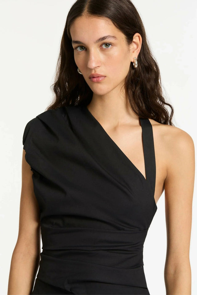 Sir The Label Giacomo Gathered Gown in Black | Passion For Fashion