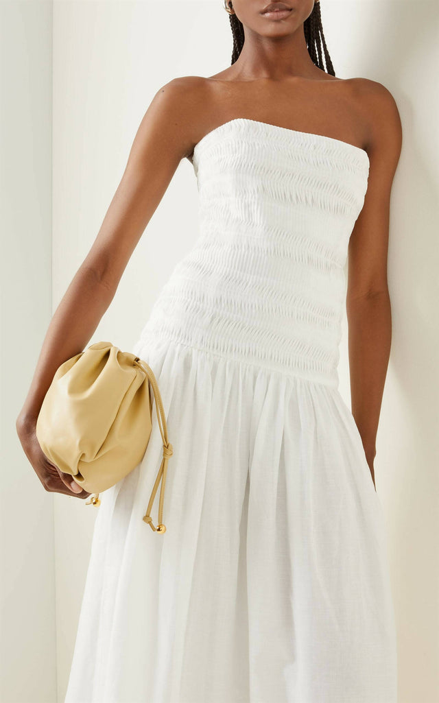 Sir The Label Xanthe Linen Midi Dress in White