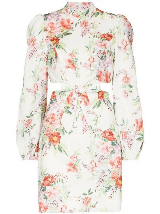 Zimmermann - Zimmermann Bellitude Floral Cut-Out White Mini Dress