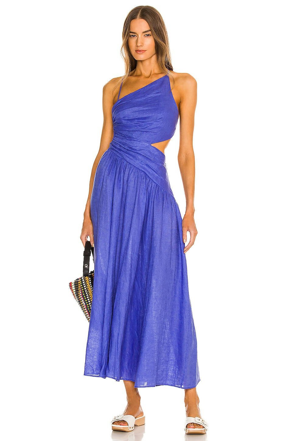 Zimmermann Electric Blue - Asymmetric Midi Dress | Passion For Fashion