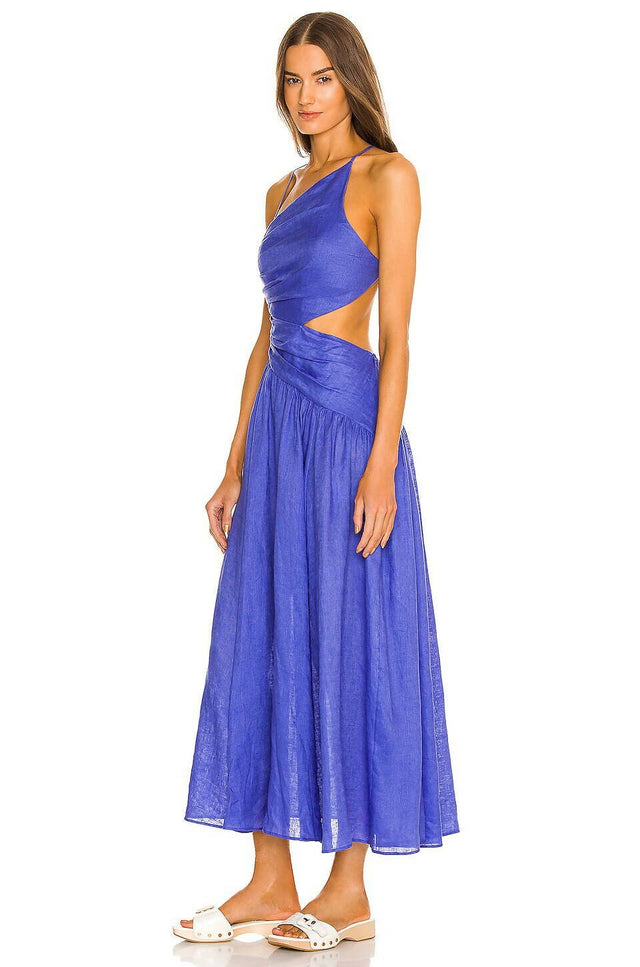 Zimmermann - Zimmermann Electric Blue - Asymmetric Midi Dress