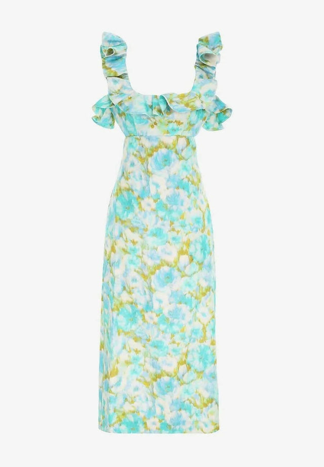 Zimmermann - Zimmermann High Tide Frilled Midi Aqua