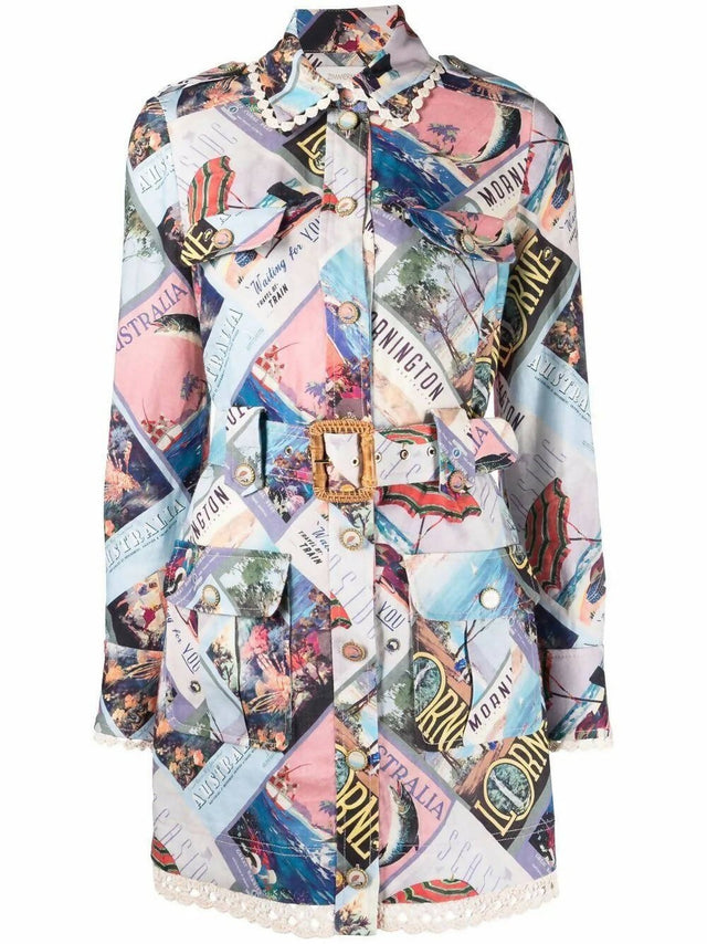 Zimmermann - Zimmermann Postcard Shirt Mini Dress