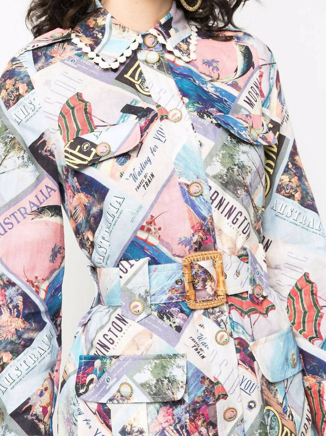 Zimmermann - Zimmermann Postcard Shirt Mini Dress