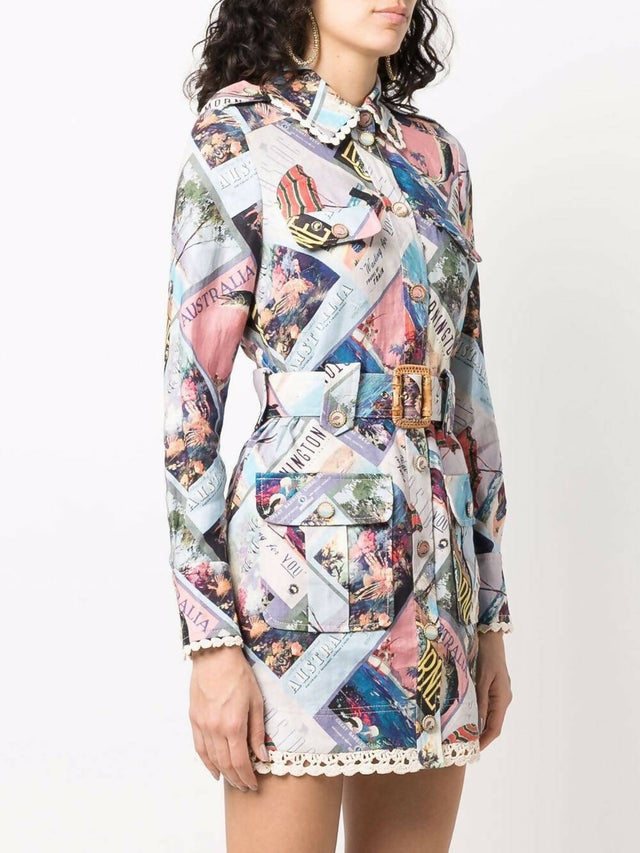 Zimmermann - Zimmermann Postcard Shirt Mini Dress