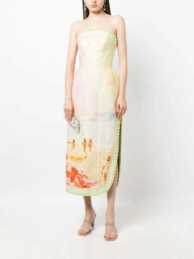 Zimmermann - Zimmermann Structured Midi Dress in Poster Print